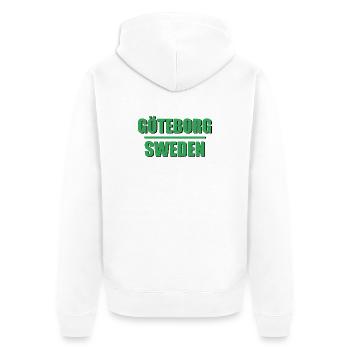 Gothenburg, Sweden, Typographic Power - Unisex Premium Organic Zip Hoodie - white - Back - Thijin (182cm)