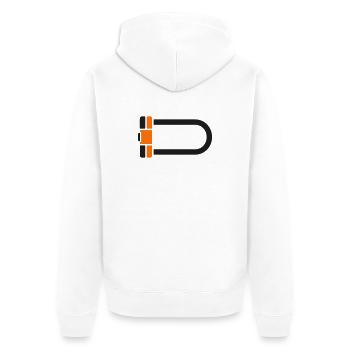Bicycle U-Lock Icon - Unisex Premium Organic Zip Hoodie - white - Back - Thijin (182cm)