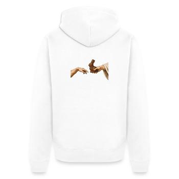 Pâques Le Lapin en chocolat de la Création Pâques drôle - Veste à capuche bio Premium Unisexe - blanc - Dos - Thijin (182cm)