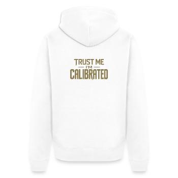 VR Gamer Quote Trust Me Im Calibrated - Unisex Premium Bio Zip Hoodie - Weiß - Hinten - Thijin (182cm)