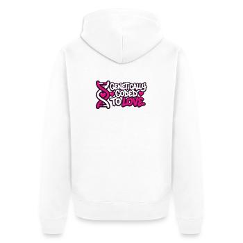 DNA Liebe Graffiti Logo - Unisex Premium Bio Zip Hoodie - Weiß - Hinten - Thijin (182cm)