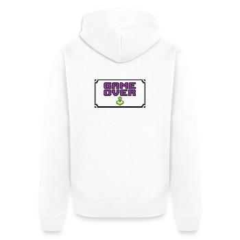 Game Over Pixel Rahmen - Unisex Premium Bio Zip Hoodie - Weiß - Hinten - Thijin (182cm)