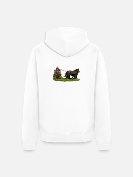 Pferde- und Kutschtour - Unisex Premium Bio Zip Hoodie - Weiß