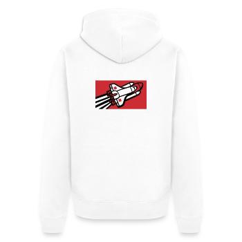 Space Shuttle Silhouette - Unisex Premium Organic Zip Hoodie - white - Back - Thijin (182cm)