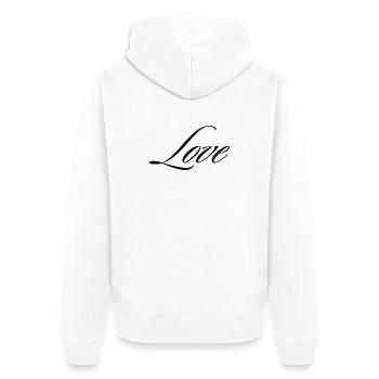 Adore l’écriture calligraphique Typographie minimaliste Grap - Veste à capuche bio Premium Unisexe - blanc - Dos - Thijin (182cm)