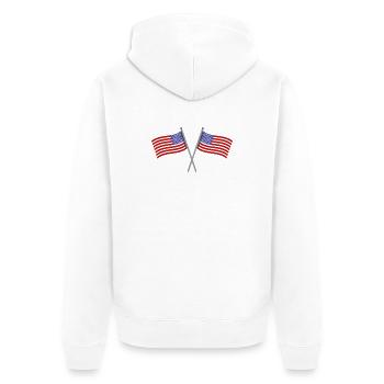 Flagge der Vereinigten Staaten - Unisex Premium Bio Zip Hoodie - Weiß - Hinten - Thijin (182cm)