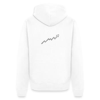 Bullish Trend Arrow - Unisex Premium Bio Zip Hoodie - Weiß - Hinten - Thijin (182cm)