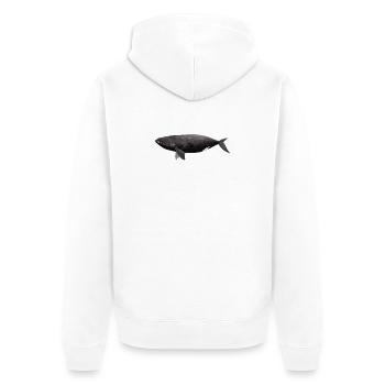 Wal - Balaena glacialis - Glattwal - Unisex Premium Bio Zip Hoodie - Weiß - Hinten - Thijin (182cm)