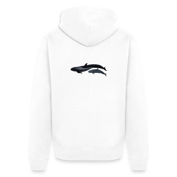 False killer whale - Fausse orque - False killer whale - Unisex Premium Organic Zip Hoodie - white - Back - Thijin (182cm)