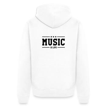 Music is life - Unisex Premium Bio Zip Hoodie - Weiß - Hinten - Thijin (182cm)