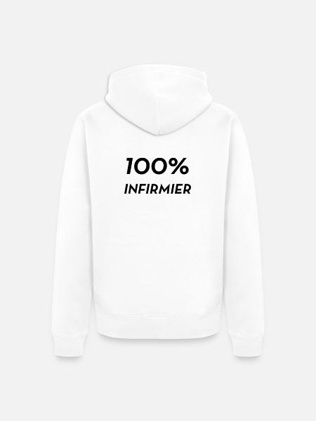 Nurse PKrankenschwester Infirmier Infirmière - Unisex Premium Organic Zip Hoodie - white