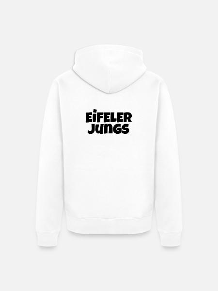 Eifel gutter (svarte) menn fra Eifel - Premium økologisk unisex-hettejakke - hvit