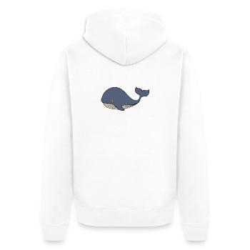 Whale Blue Whale Kids - Unisex Premium Organic Zip Hoodie - white - Back - Thijin (182cm)