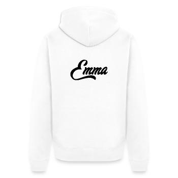 Emma Name - Unisex Premium Organic Zip Hoodie - white - Back - Thijin (182cm)