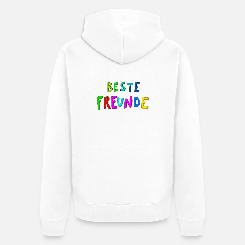 Beste Freunde Farbexplosion - Unisex Premium Bio Zip Hoodie - Weiß