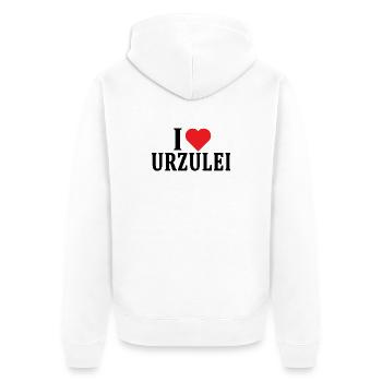 T-shirt Io amo Urzulei t-shirt Sardegna - Unisex Premium Organic Zip Hoodie - white - Back - Thijin (182cm)