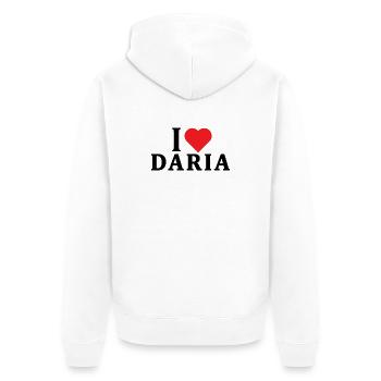 T-shirt J’adore Daria t-shirt idée cadeau - Veste à capuche bio Premium Unisexe - blanc - Dos - Thijin (182cm)