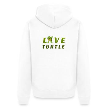 Love Turtle - Unisex Premium Organic Zip Hoodie - white - Back - Thijin (182cm)