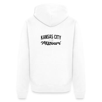 Lettrage vintage de Kansas City Missouri - Veste à capuche bio Premium Unisexe - blanc - Dos - Thijin (182cm)