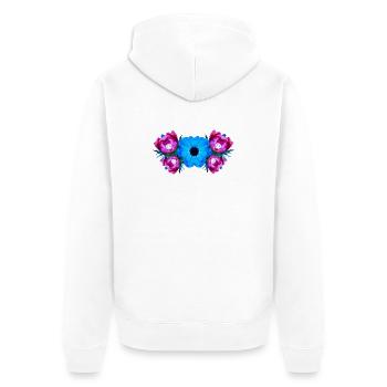 shirt blumenmuster, Anemonenmuster wasserfarbe - Unisex Premium Bio Zip Hoodie - Weiß - Hinten - Thijin (182cm)