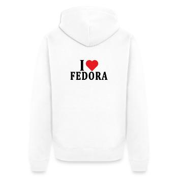 t-shirt J’adore le t-shirt cadeau Fedora - Veste à capuche bio Premium Unisexe - blanc - Dos - Thijin (182cm)