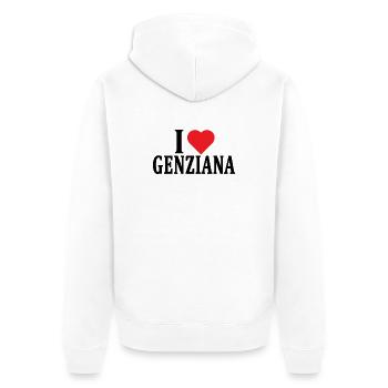 t-shirt I love Gentian t-shirt gift idea - Unisex Premium Organic Zip Hoodie - white - Back - Thijin (182cm)