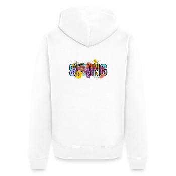 Blue Spring - Unisex Premium Organic Zip Hoodie - white - Back - Thijin (182cm)