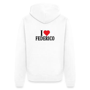 T-Shirt Ich liebe Federico T-Shirt Geschenkidee - Unisex Premium Bio Zip Hoodie - Weiß - Hinten - Thijin (182cm)