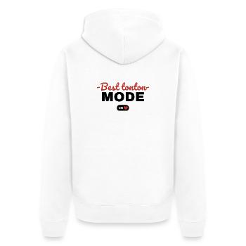 Cadeau 'Best Tonton, Mode On', pour Tontons - Veste à capuche bio Premium Unisexe - blanc - Dos - Thijin (182cm)