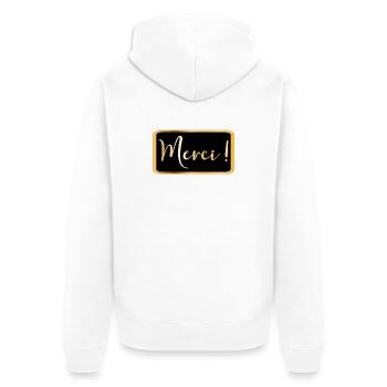Danke - Danke AESTHETIC - Unisex Premium Bio Zip Hoodie - Weiß - Hinten - Thijin (182cm)