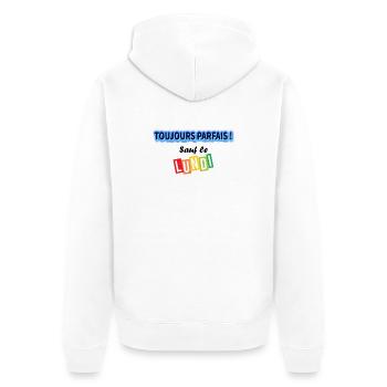 Toujours parfait sauf le lundi ! - Veste à capuche bio Premium Unisexe - blanc - Dos - Thijin (182cm)