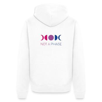 LGBTQ Pride Month - Keine Phase - Bisexuell - Unisex Premium Bio Zip Hoodie - Weiß - Hinten - Thijin (182cm)