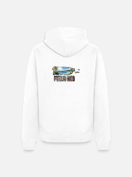Aquarell Landkarte Puerto Rico - Ekologisk premiumluvjack unisex - vit