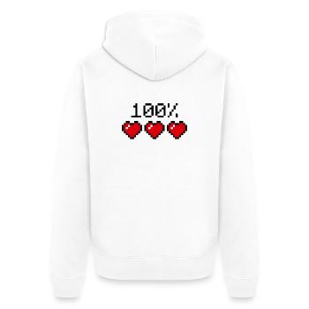 One hundred percent statement partner or athlete - Unisex Premium Organic Zip Hoodie - white - Back - Thijin (182cm)