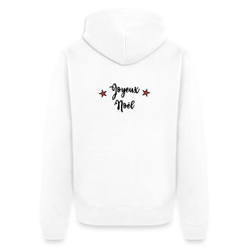 WEIHNACHTEN. FROHE WEIHNACHTEN. FROHE WEIHNACHTEN. WEIHNACHTSMANN - Unisex Premium Bio Zip Hoodie - Weiß - Hinten - Thijin (182cm)