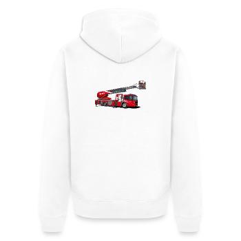 Feuerwehr mit Leiter - Unisex Premium Bio Zip Hoodie - Weiß - Hinten - Thijin (182cm)