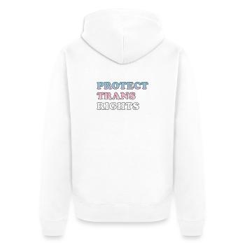 Protect Trans Rights Empowerment Design - Unisex Premium Organic Zip Hoodie - white - Back - Thijin (182cm)