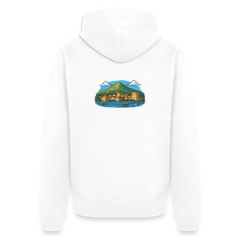rhodos-insel - Unisex Premium Bio Zip Hoodie - Weiß - Hinten - Thijin (182cm)