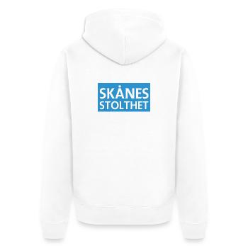Skånes Pride Design - Unisex Premium Organic Zip Hoodie - white - Back - Thijin (182cm)
