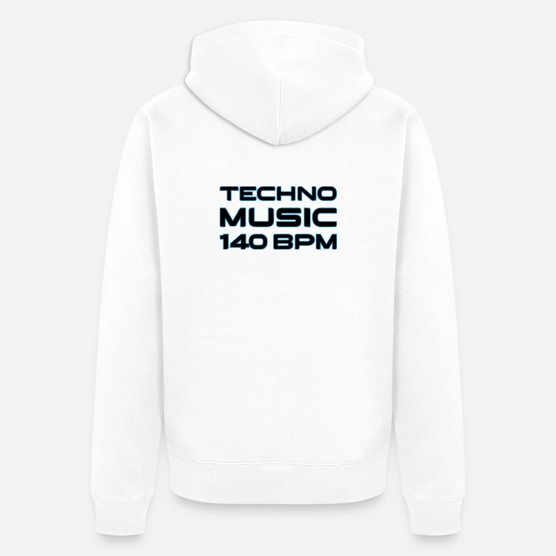 Techno Neon 140 BPM - Veste à capuche bio Premium Unisexe - blanc