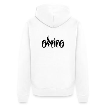 ONIRO-LOGO - Unisex Premium Bio Zip Hoodie - Weiß - Hinten - Thijin (182cm)