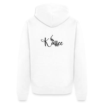 Kaffe_Motiv - Unisex Premium Organic Zip Hoodie - white - Back - Thijin (182cm)
