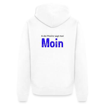 Moin - Unisex Premium Bio Zip Hoodie - Weiß - Hinten - Thijin (182cm)