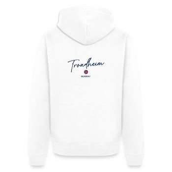 Trondheim - Norway Flag - Norge - Norwegen - Unisex Premium Organic Zip Hoodie - white - Back - Thijin (182cm)