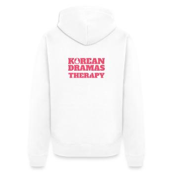 Korean Dramas Are My Therapy Heart Graphic Design - Unisex Premium Bio Zip Hoodie - Weiß - Hinten - Thijin (182cm)