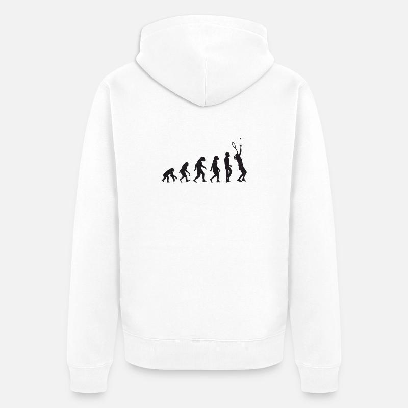 Évolution du tennis - Veste à capuche bio Premium Unisexe - blanc