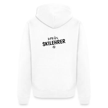 Après-Skilehrer – Witziger Ski Spruch - Unisex Premium Bio Zip Hoodie - Weiß - Hinten - Thijin (182cm)