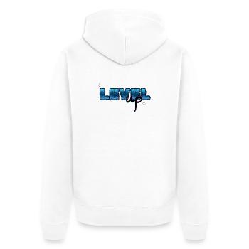 Level Up, Geburtstag  - Unisex Premium Bio Zip Hoodie - Weiß - Hinten - Thijin (182cm)