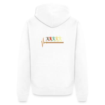 Speerwurf-Athlet Leichtathlet UK - Unisex Premium Bio Zip Hoodie - Weiß - Hinten - Thijin (182cm)