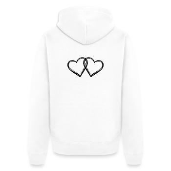 Mariage en couple Hearts - Veste à capuche bio Premium Unisexe - blanc - Dos - Thijin (182cm)